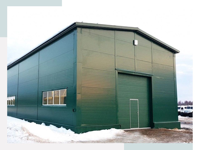 Двускатные ангары в Ступино